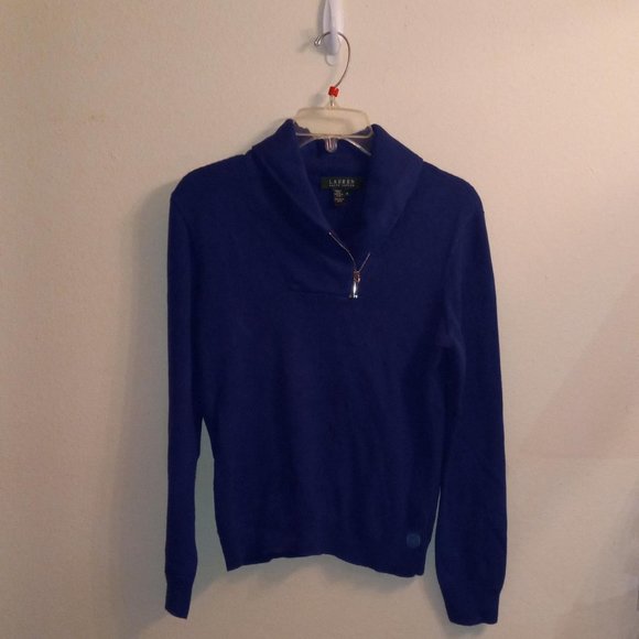 Ralph Lauren sweater woman's Size medium Blue winter designer cozy - Picture 2 of 4